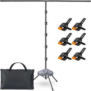 T-Shape Backdrop Stand Kit - 8 x 5.3ft Adjustable Photo Backdrop Stand ,Portable